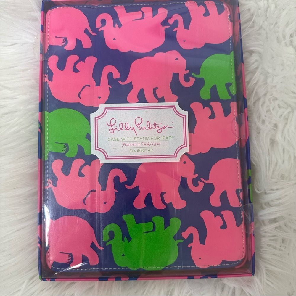 NEW Lilly Pulitzer elephant I pad mini case blue, pink green